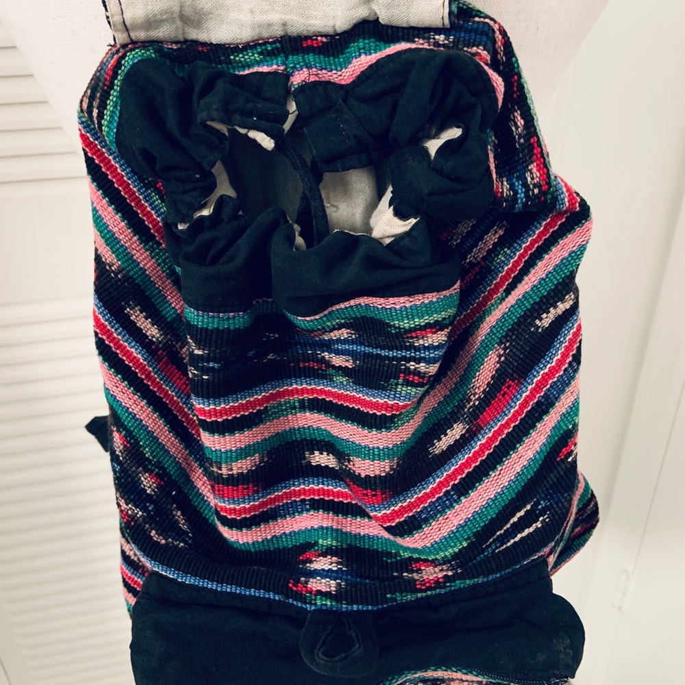 Guatemalan Bohemian Drawstring Backpack - Vintage… - image 2